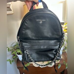 Michael Kors Black Leather Backpack